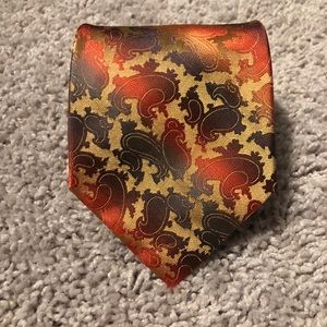 Renzo paisley tie orange fire